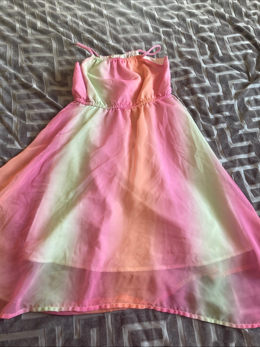 Girls multi-colour Sundress - Pink Green Orange